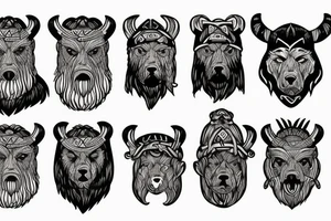 Norse Viking wearing a bear on his head tattoo idea