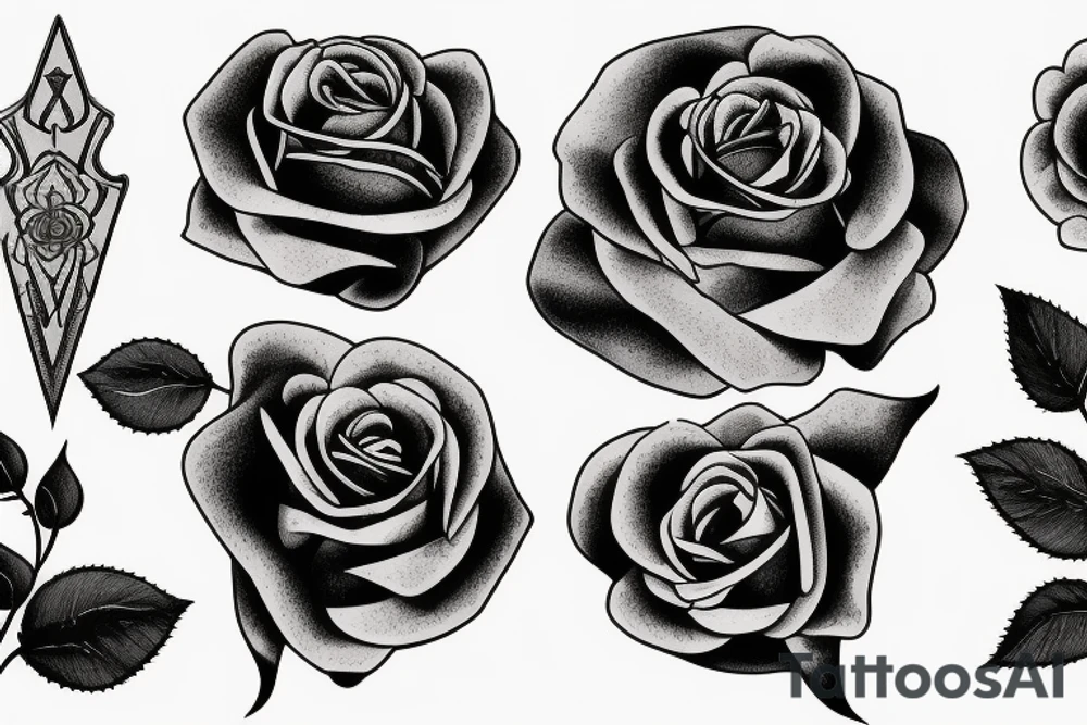 Rose sword tattoo idea