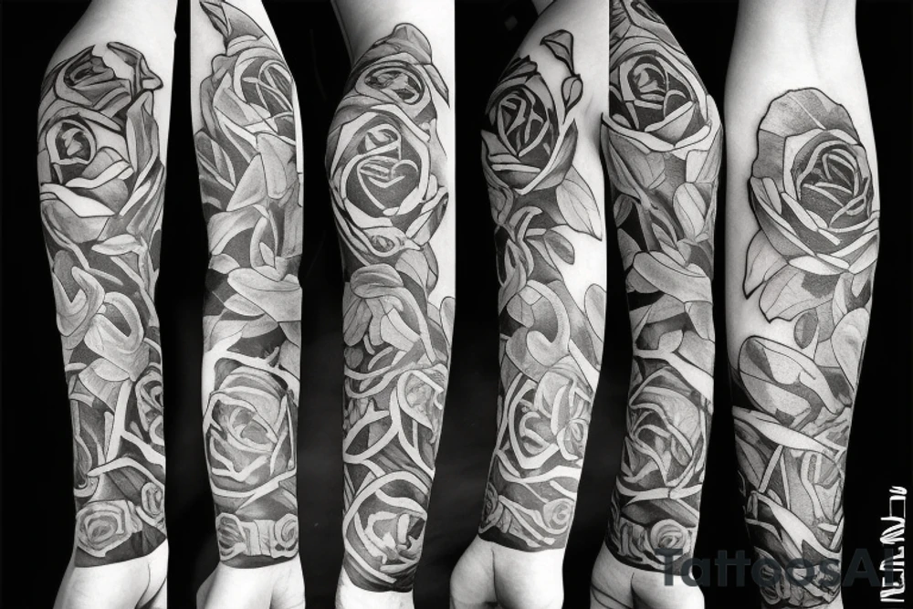 Rose sword tattoo idea