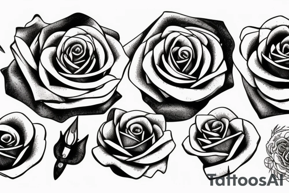 Rose sword tattoo idea