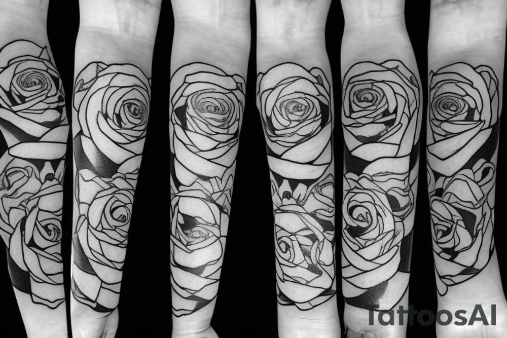 Rose sword katana tattoo idea