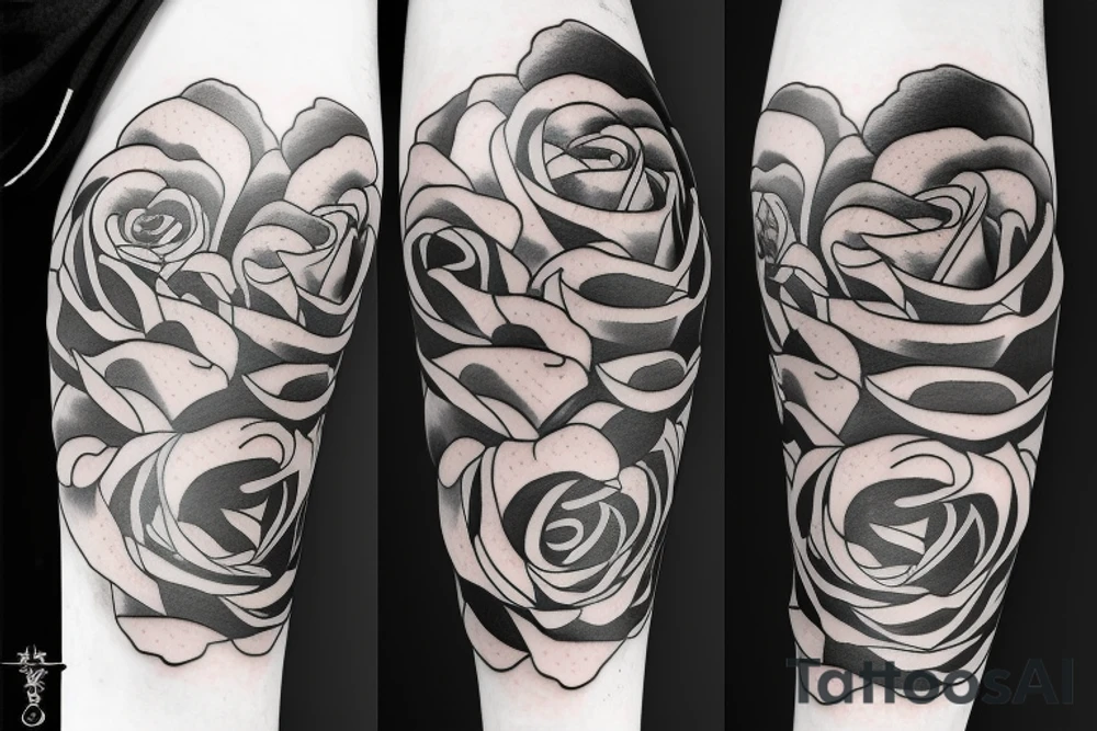 Rose sword katana tattoo idea