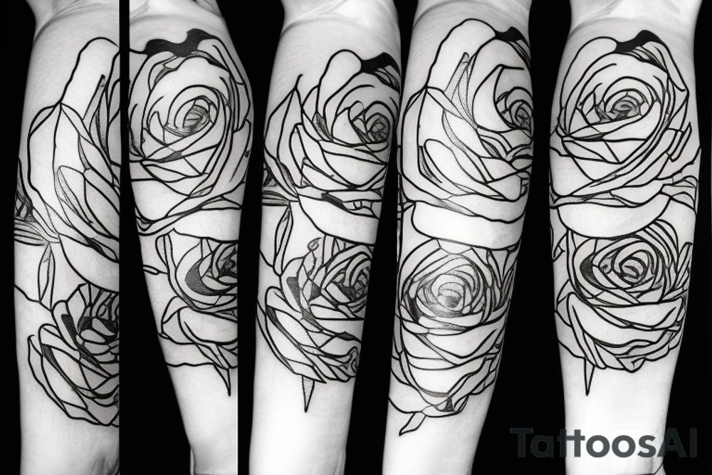 Rose sword katana tattoo idea
