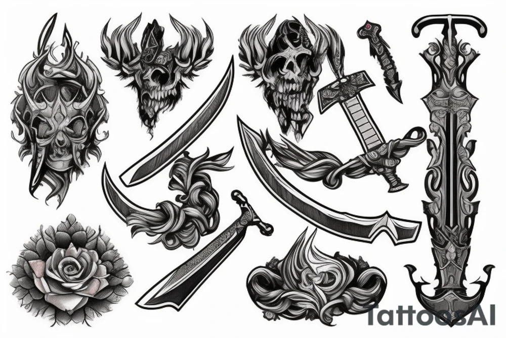 sword (single) tattoo idea