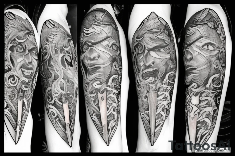 sword (single) tattoo idea