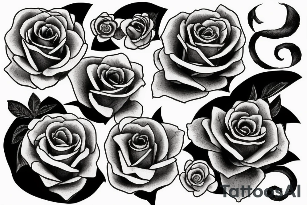 katana rose tattoo idea