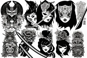 katana high quality tattoo idea
