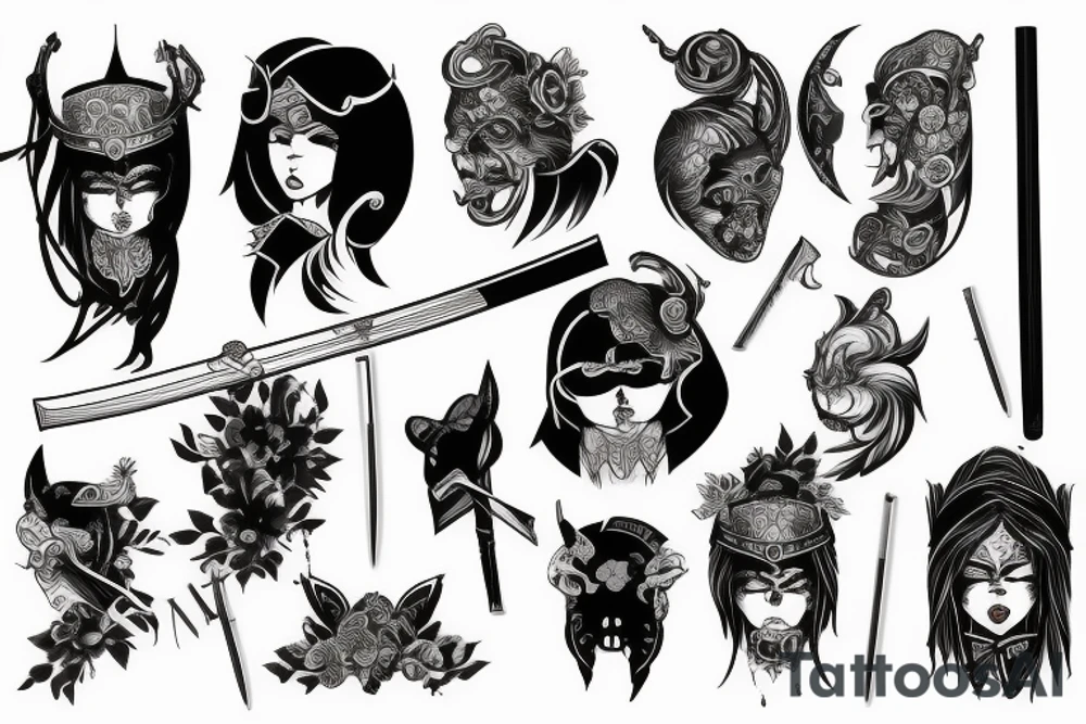 katana high quality tattoo idea