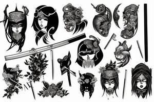 katana high quality tattoo idea