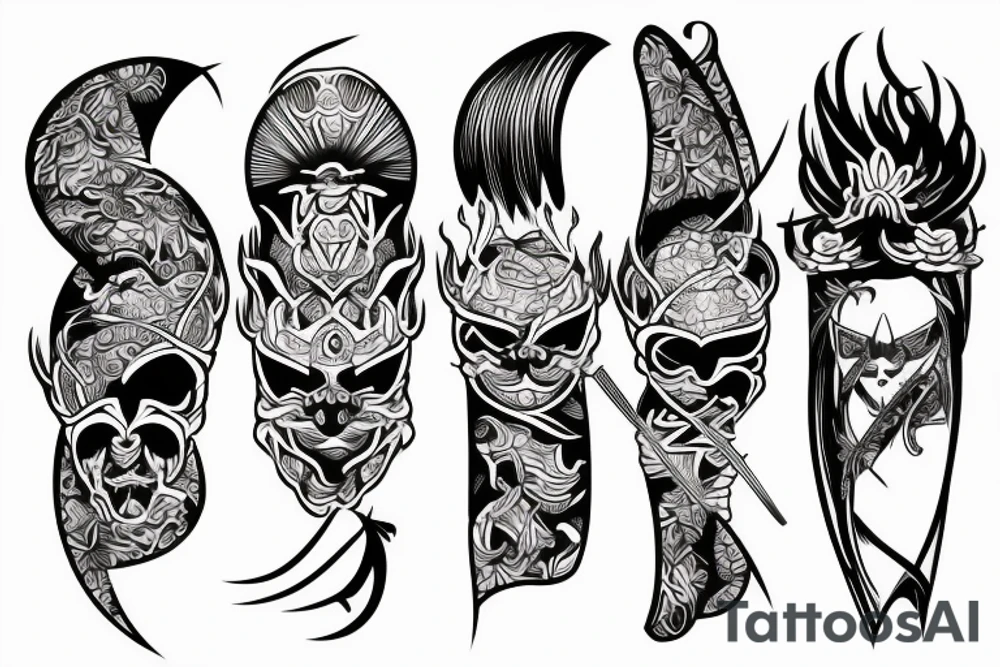 katana high quality tattoo idea