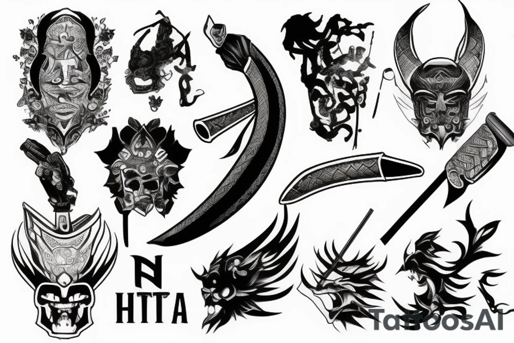 katana high quality tattoo idea