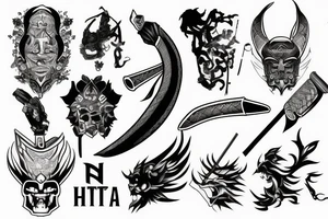 katana high quality tattoo idea