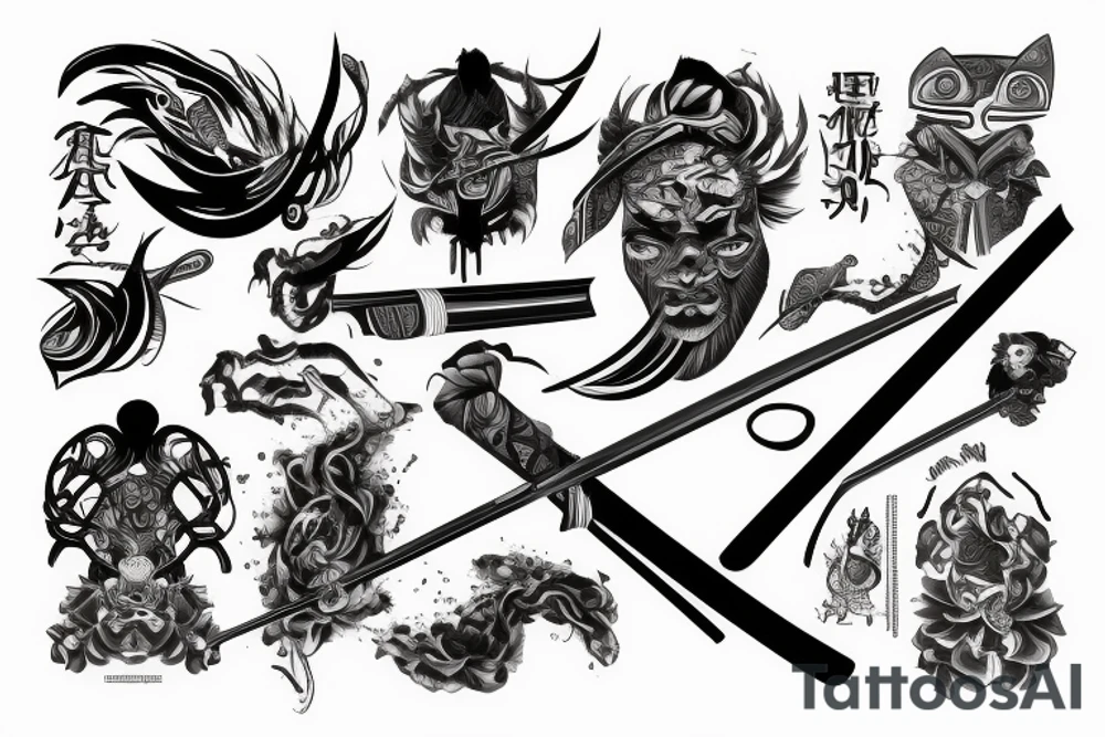 katana high quality tattoo idea