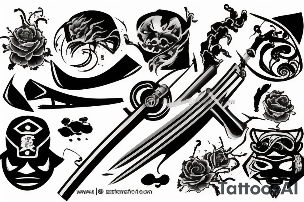katana high quality tattoo idea
