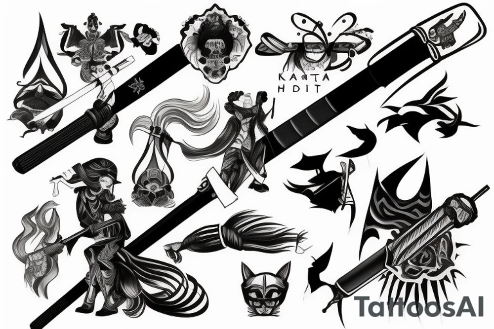 katana high quality tattoo idea