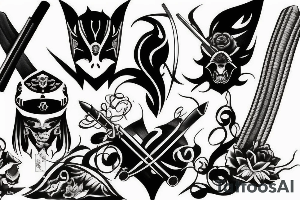 katana high quality tattoo idea