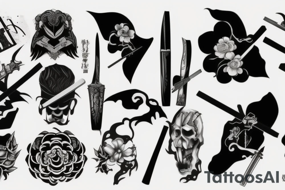 katana high quality tattoo idea