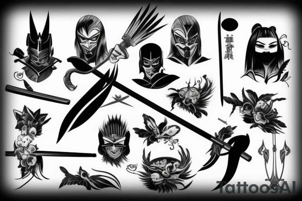 katana high quality tattoo idea