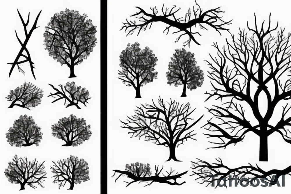 Tree with damage from axe tattoo idea