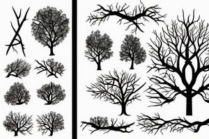 Tree with damage from axe tattoo idea