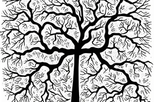 Tree with damage from axe tattoo idea