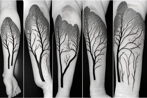 Damaged tree tattoo idea