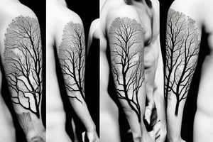 Damaged tree tattoo idea