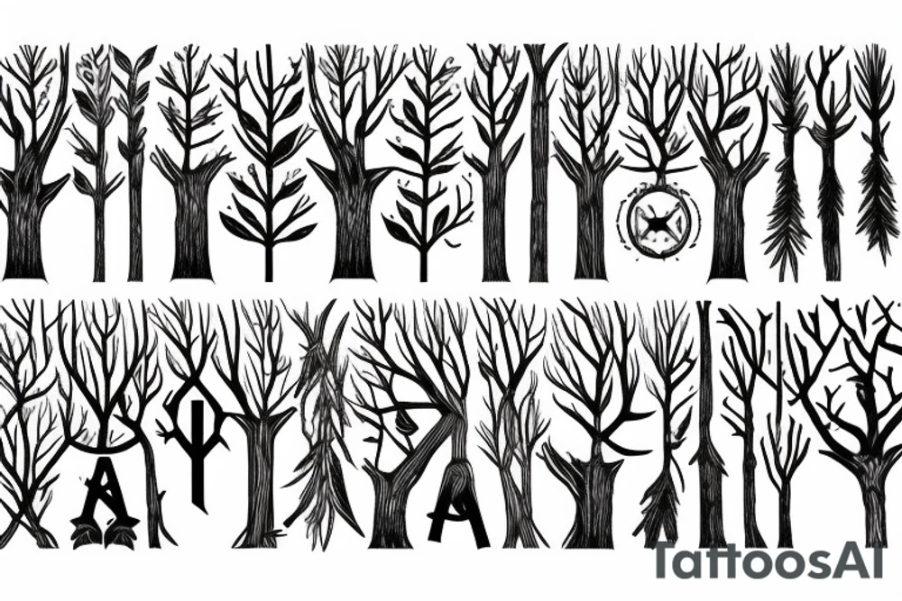 Tree and axe tattoo idea