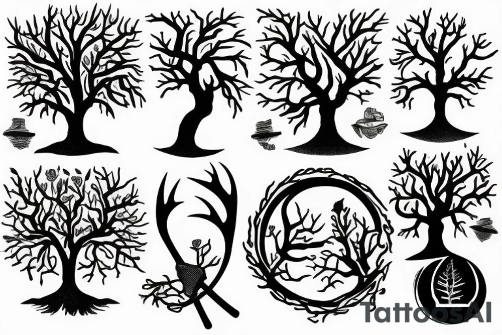 Tree and axe tattoo idea