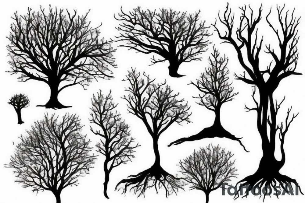 Falled tree tattoo idea