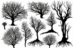 Falled tree tattoo idea