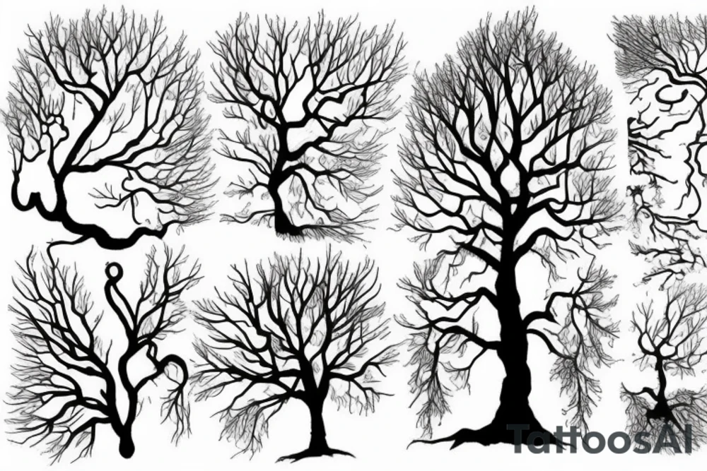 Falled tree tattoo idea