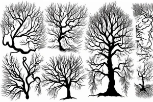 Falled tree tattoo idea