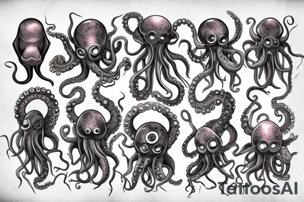Octopus alien steampunk tattoo idea