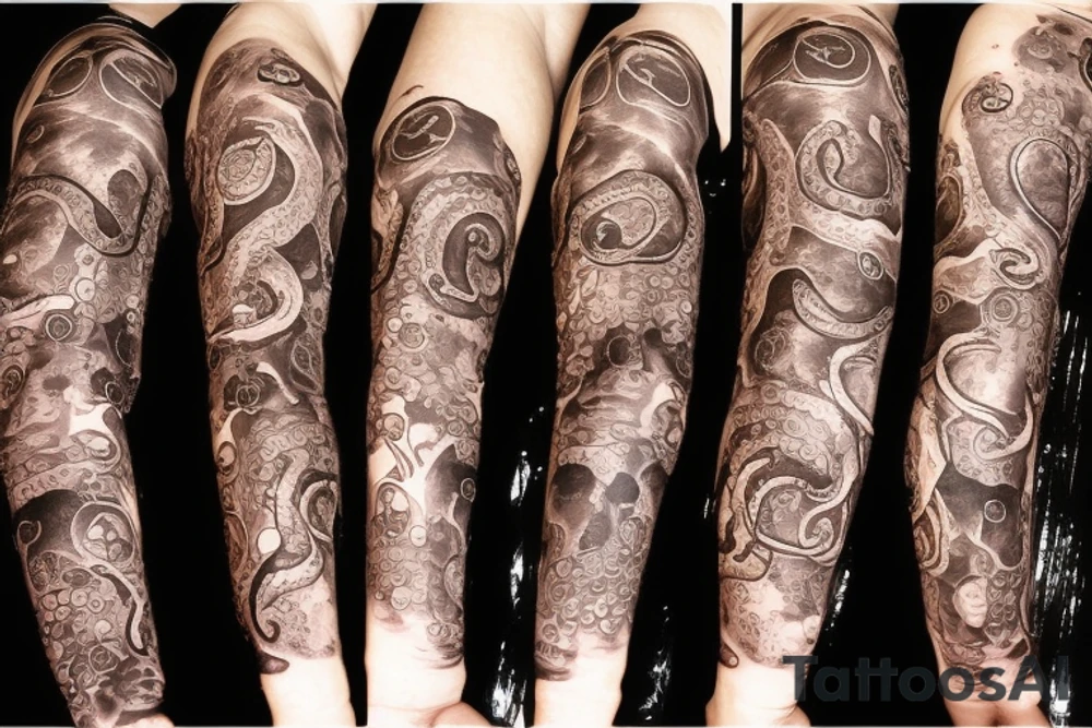 Octopus alien steampunk tattoo idea