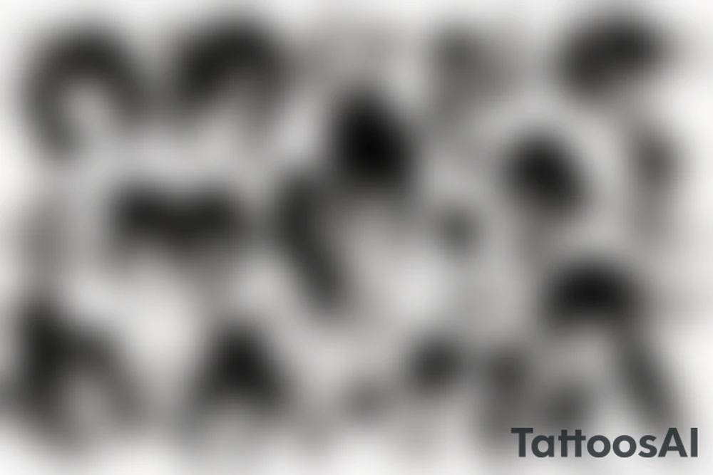 black magic anime girl tattoo idea