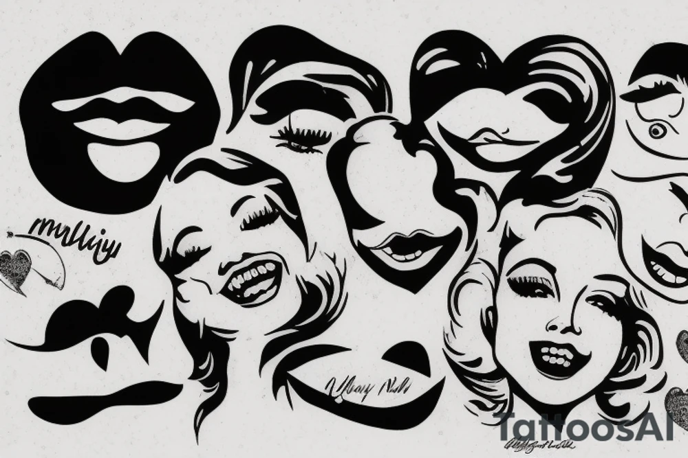 marlylin monroe smiling tattoo idea