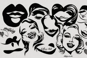 marlylin monroe smiling tattoo idea
