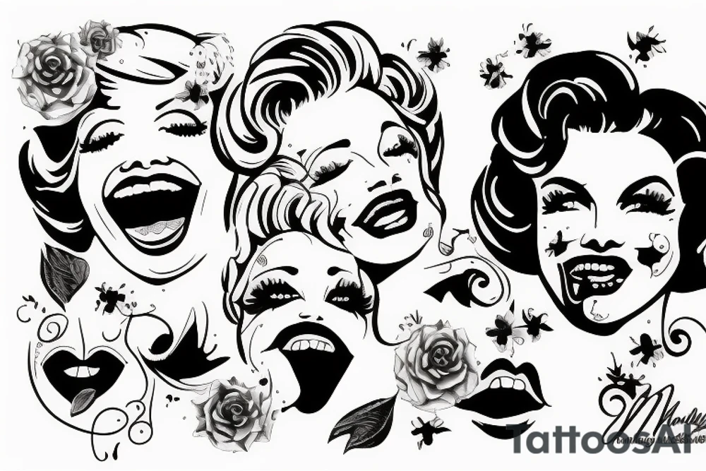 marlylin monroe smiling tattoo idea