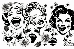 marlylin monroe smiling tattoo idea
