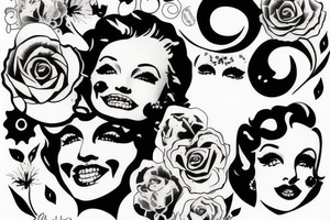 marlylin monroe smiling tattoo idea