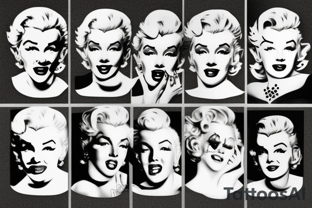 marylin monroe face tattoo idea