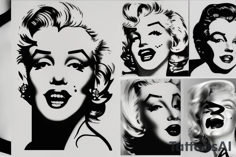 marylin monroe face tattoo idea