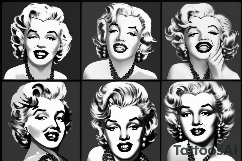 marylin monroe face tattoo idea