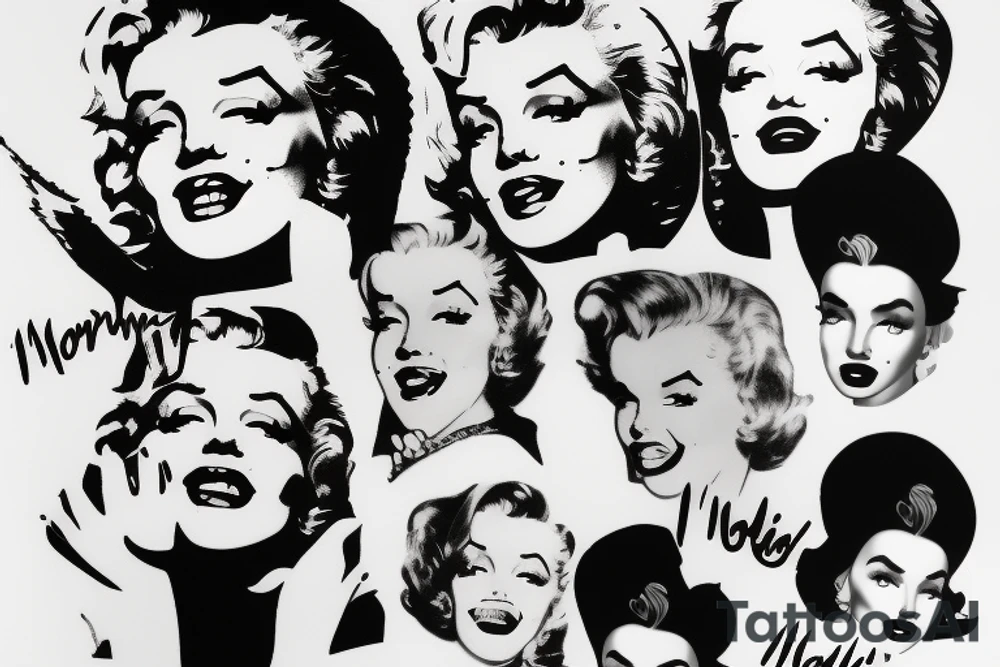 marylin monroe face tattoo idea