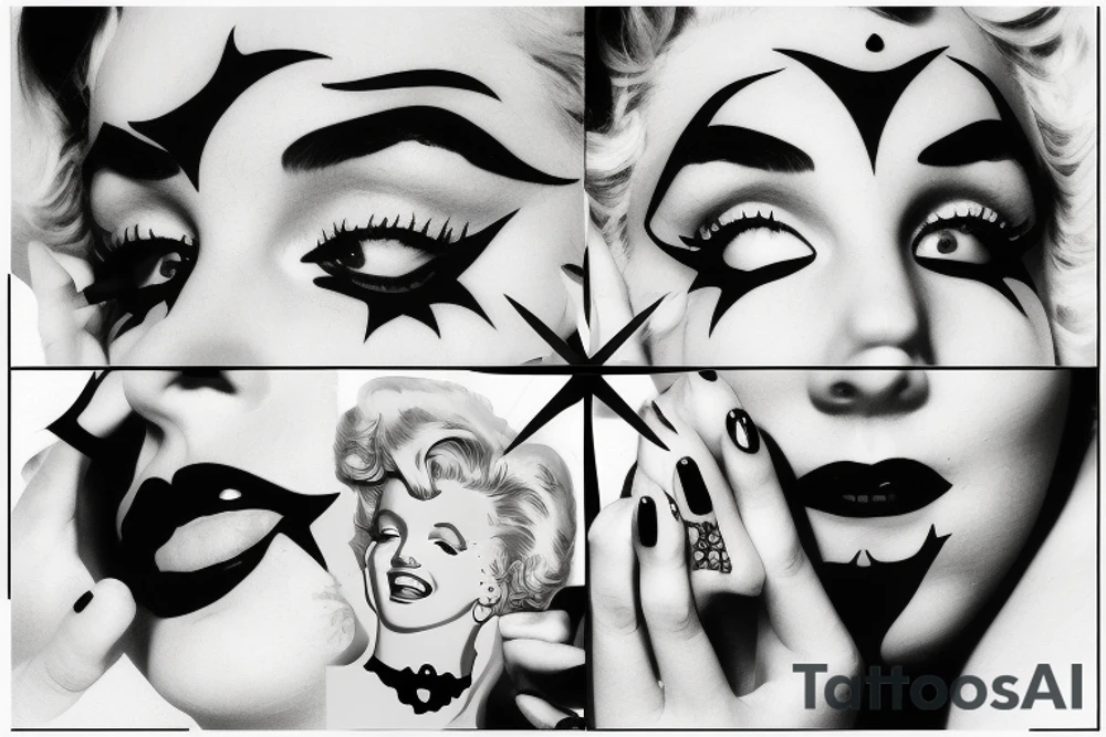 marylin monroe face tattoo idea