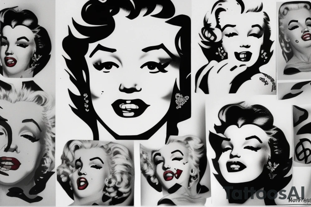 marylin monroe face tattoo idea