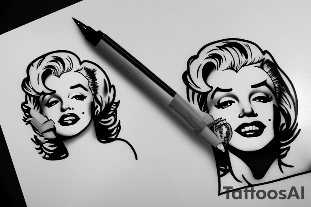 marylin monroe face tattoo idea
