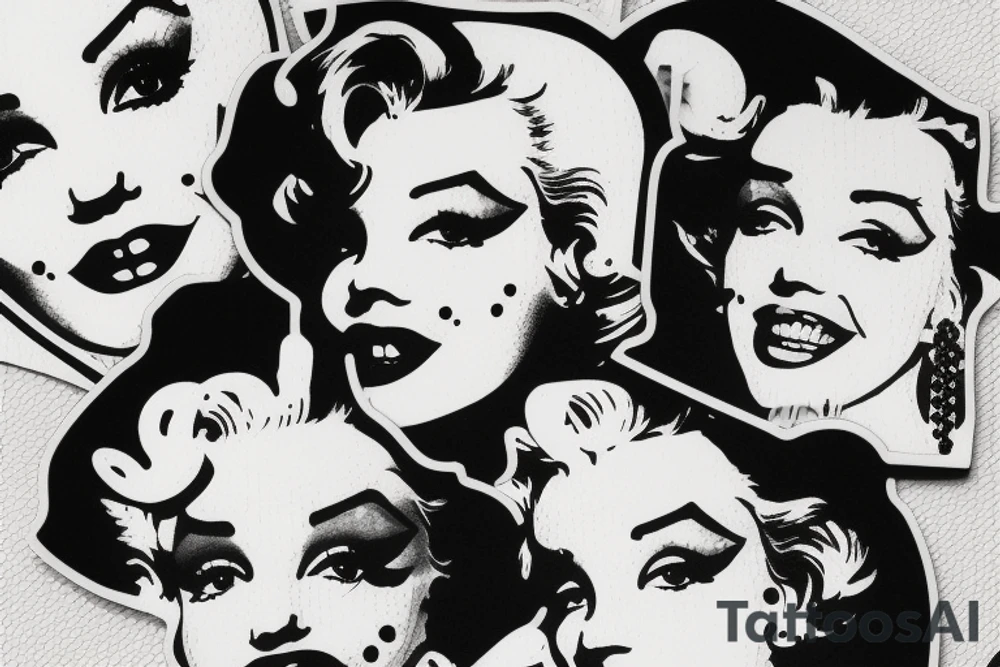 marylin monroe face tattoo idea