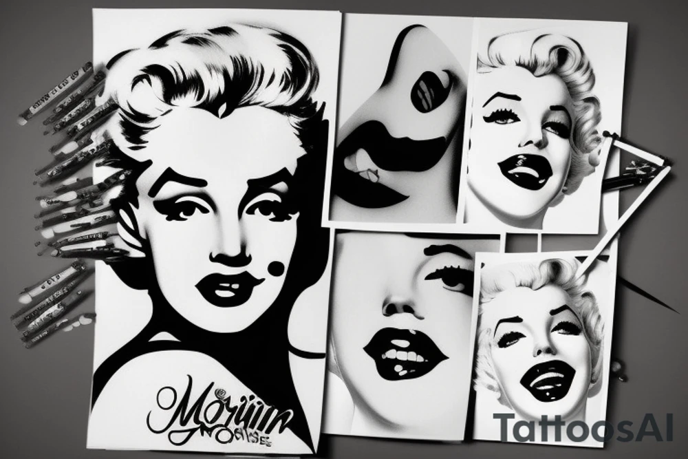 marylin monroe face tattoo idea